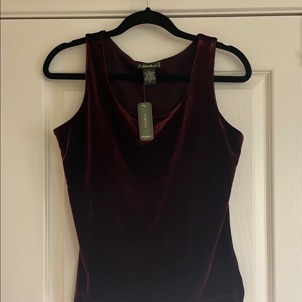 Eddie Bauer Velvet Tank Top - Burgundy